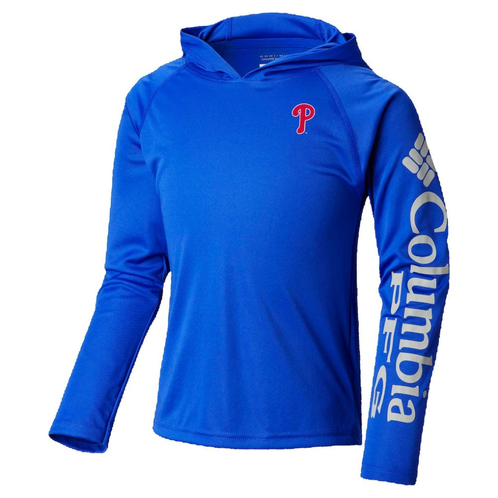Philadelphia Phillies Youth Terminal Tackle Long Sleeve Hoodie T-Shirt - Royal | Columbia