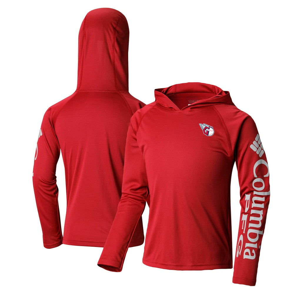 Cleveland Guardians Youth Terminal Tackle Long Sleeve Hoodie T-Shirt - Red | Columbia