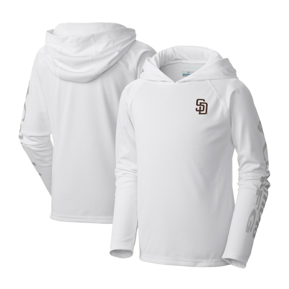 San Diego Padres Youth Terminal Tackle Long Sleeve Hoodie T-Shirt - White | Columbia