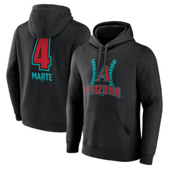 Ketel Marte Arizona Diamondbacks Name & Number Fastball Pullover Hoodie - Black