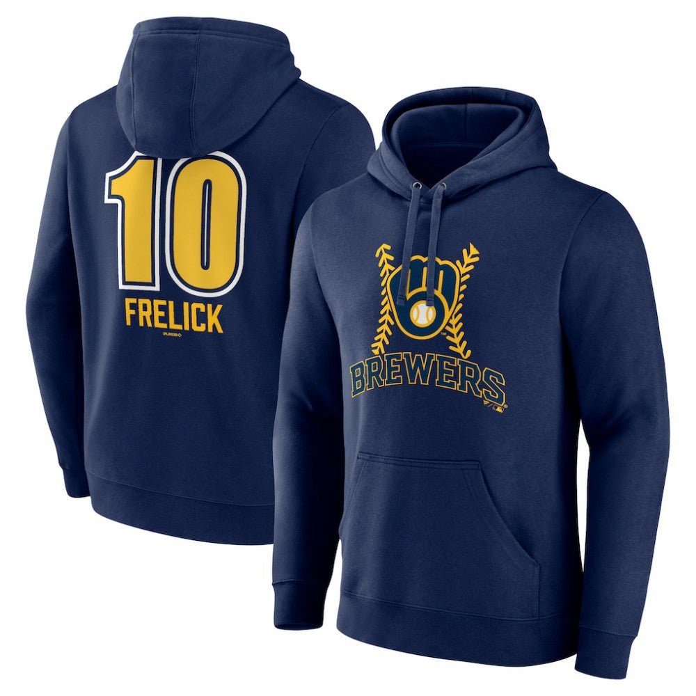 Sal Frelick Milwaukee Brewers Name & Number Fastball Pullover Hoodie - Navy