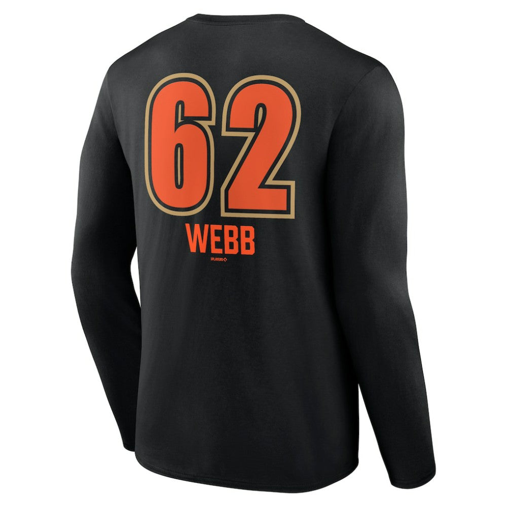Logan Webb San Francisco Giants Name & Number Fastball Long Sleeve T-Shirt - Black