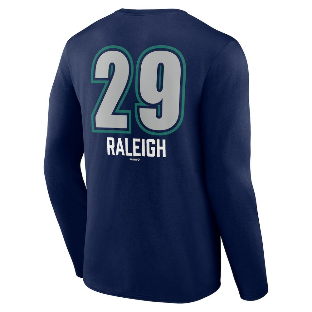 Cal Raleigh Seattle Mariners Name & Number Fastball Long Sleeve T-Shirt - Navy