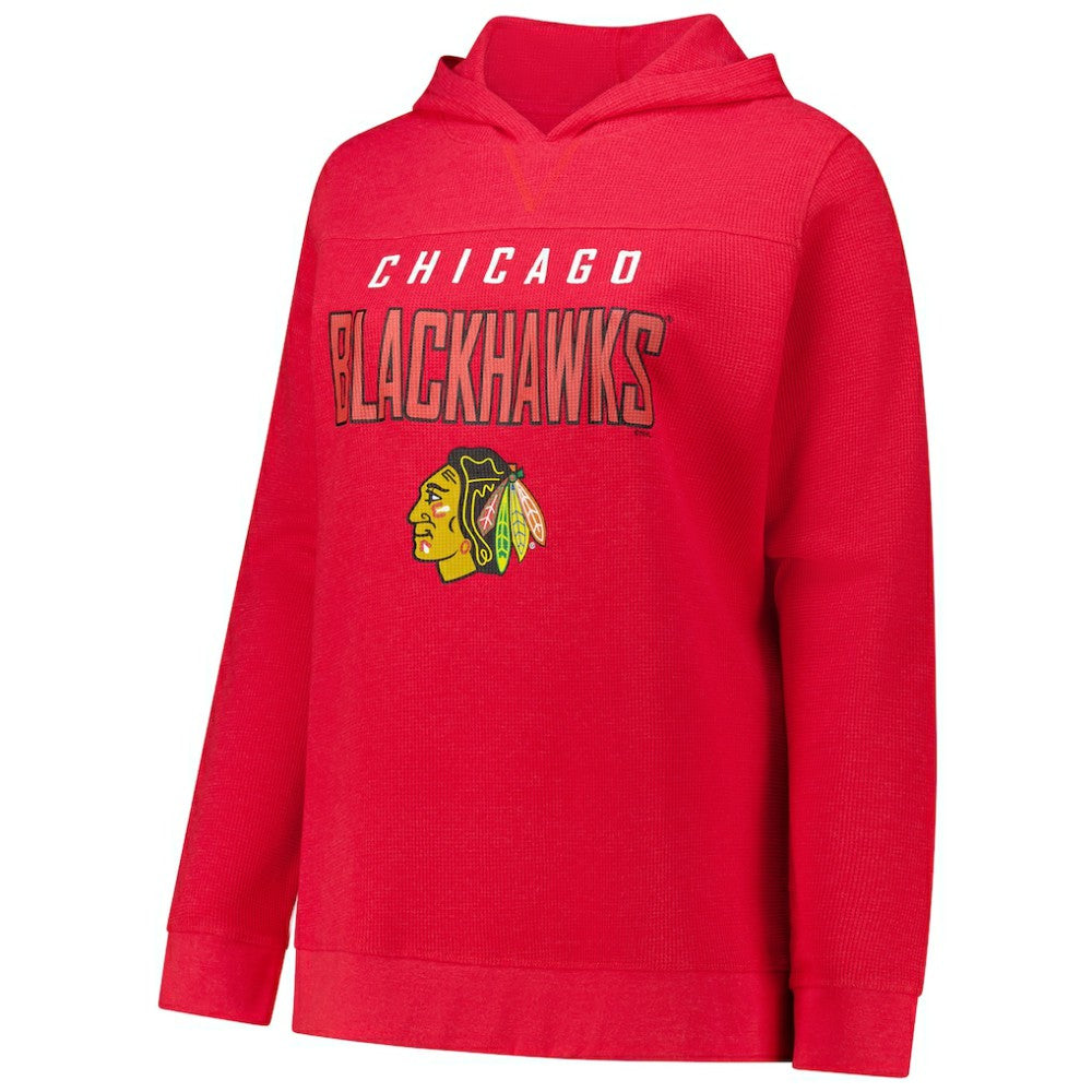 Connor Bedard Chicago Blackhawks Profile Women's Plus Size Name & Number Thermal Pullover Hoodie
