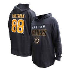 David Pastrnak Boston Bruins Profile Women's Plus Size Name & Number Thermal Pullover Hoodie