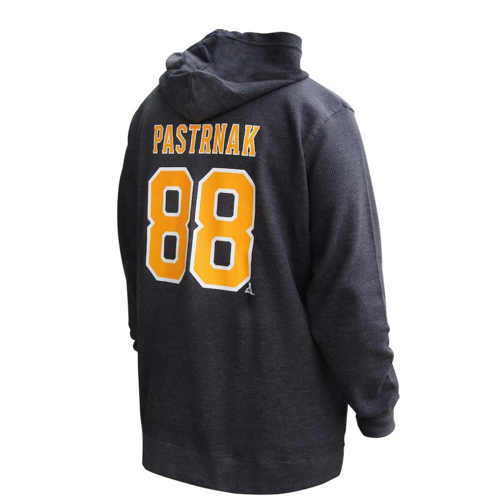 David Pastrnak Boston Bruins Profile Women's Plus Size Name & Number Thermal Pullover Hoodie