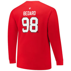 Connor Bedard Chicago Blackhawks Profile Big & Tall Name & Number Thermal Pullover Sweatshirt
