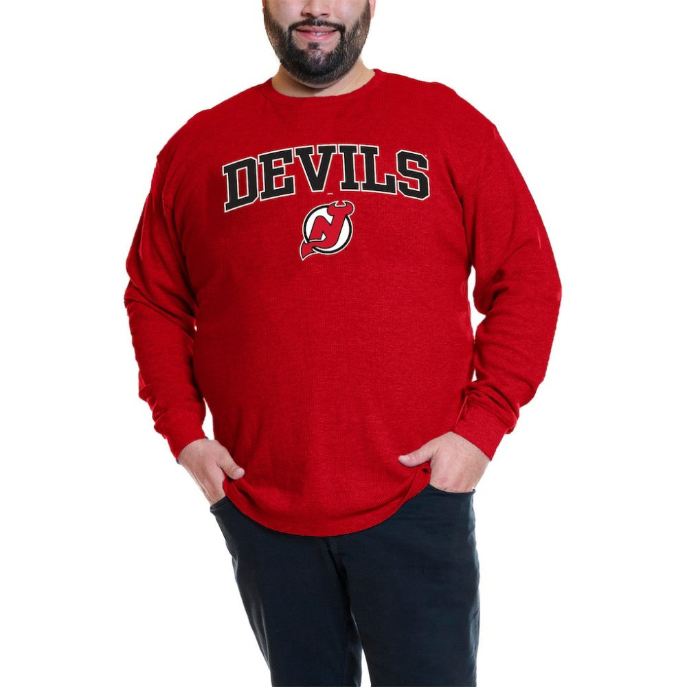 Jack Hughes New Jersey Devils Profile Big & Tall Name & Number Thermal Pullover Sweatshirt