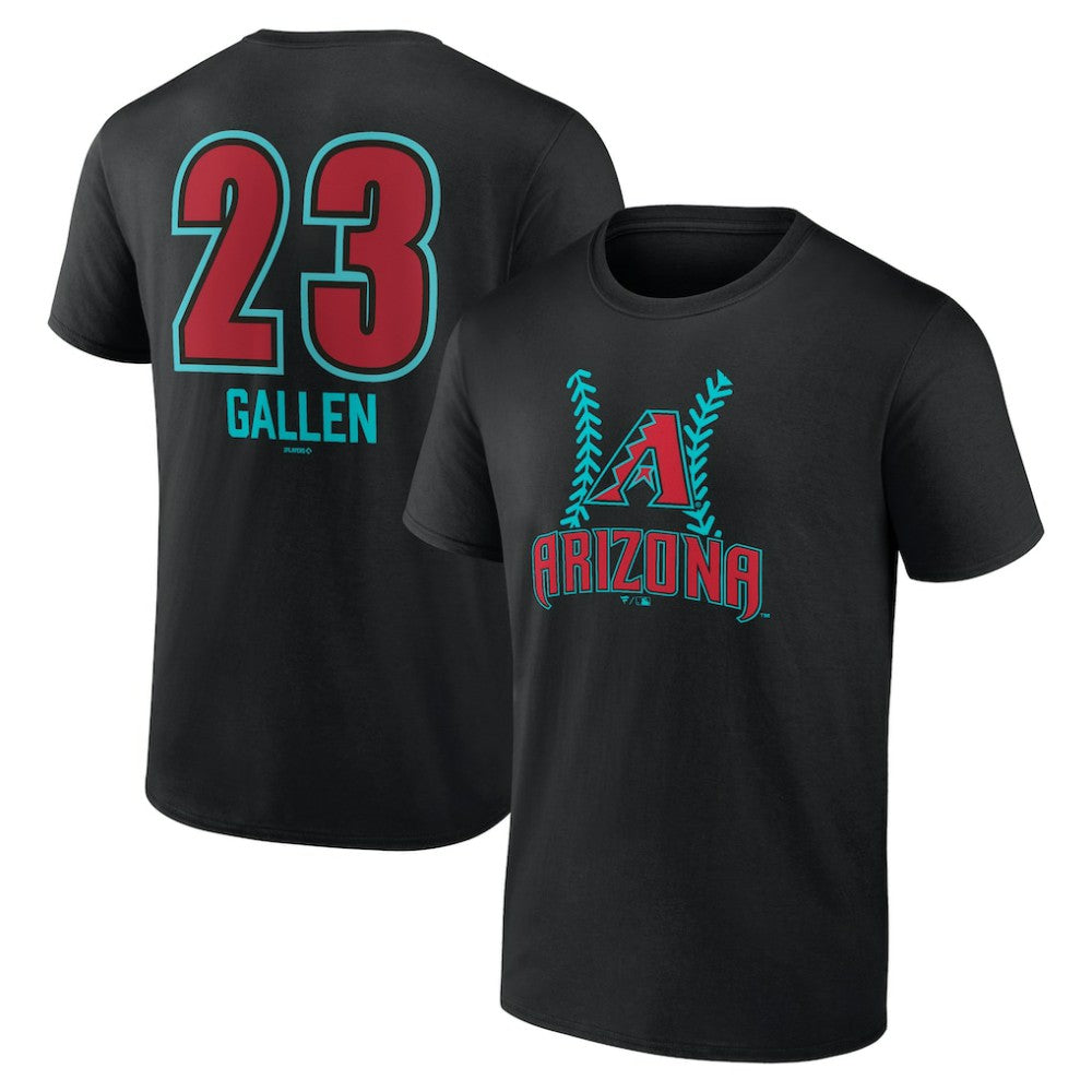 Zac Gallen Arizona Diamondbacks Name & Number Fastball T-Shirt - Black