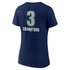 J.P. Crawford Seattle Mariners Women's Name & Number Fastball V-Neck T-Shirt - Navy