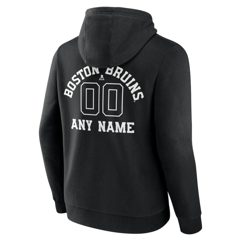 Boston Bruins Personalized Name & Number Monochrome Pullover Hoodie
