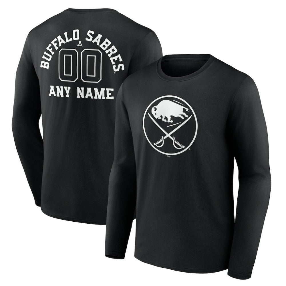 Buffalo Sabres Personalized Name & Number Monochrome Long Sleeve T-Shirt