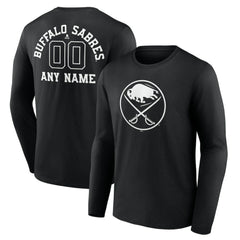 Buffalo Sabres Personalized Name & Number Monochrome Long Sleeve T-Shirt