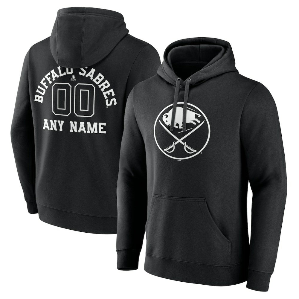 Buffalo Sabres Personalized Name & Number Monochrome Pullover Hoodie