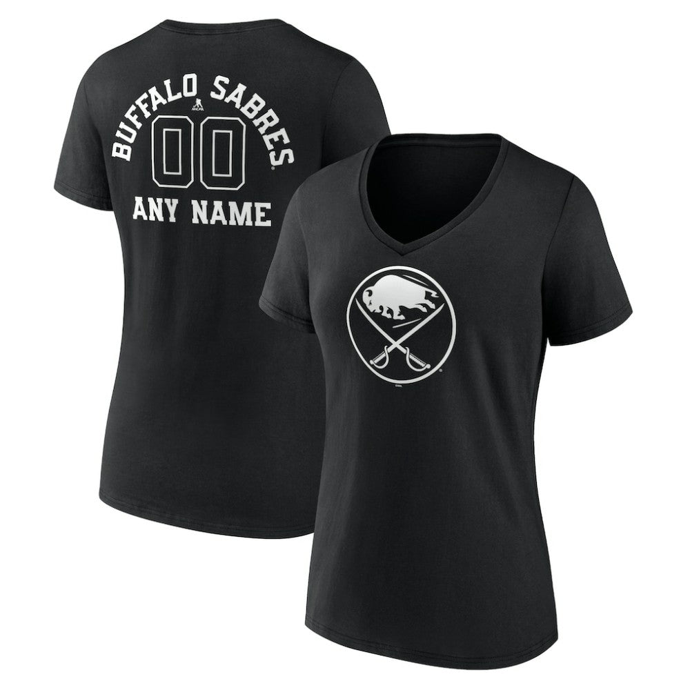 Buffalo Sabres Women's Personalized Name & Number Monochrome V-Neck T-Shirt