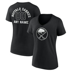 Buffalo Sabres Women's Personalized Name & Number Monochrome V-Neck T-Shirt