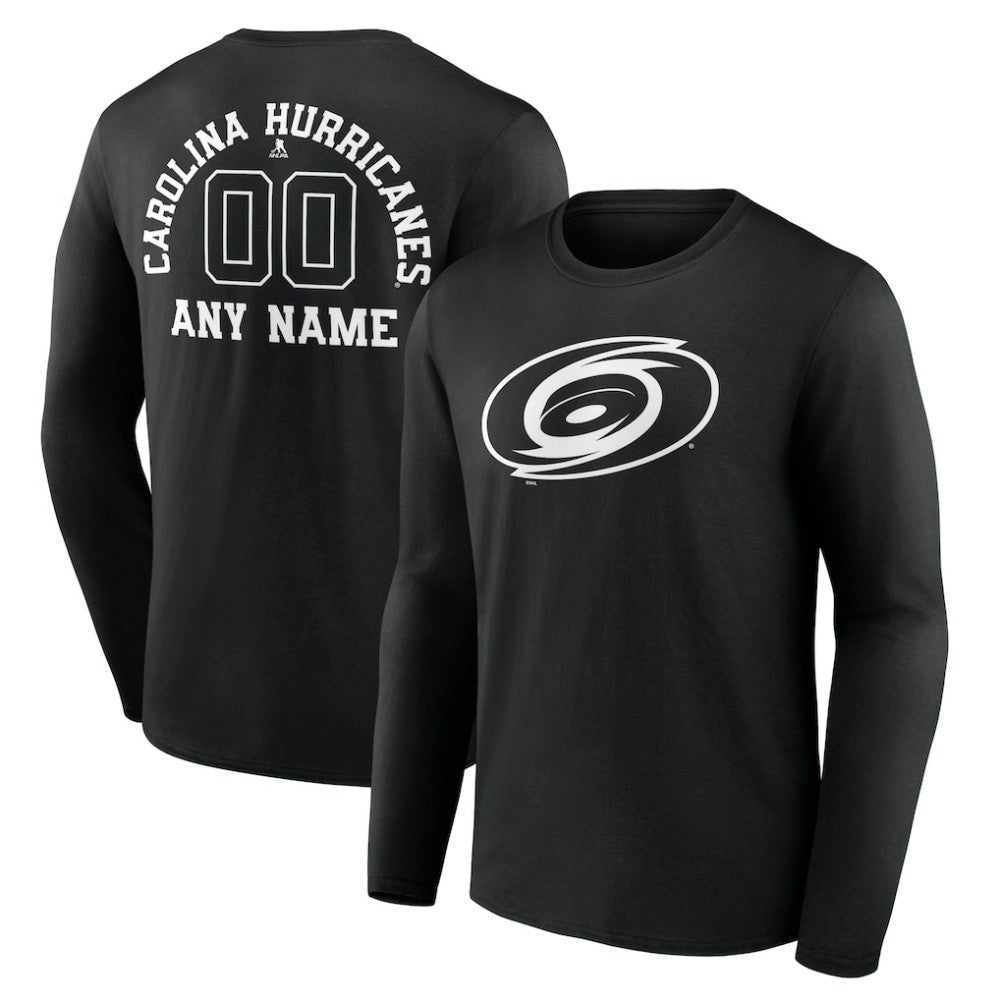Carolina Hurricanes Personalized Name & Number Monochrome Long Sleeve T-Shirt