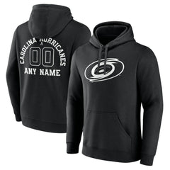 Carolina Hurricanes Personalized Name & Number Monochrome Pullover Hoodie