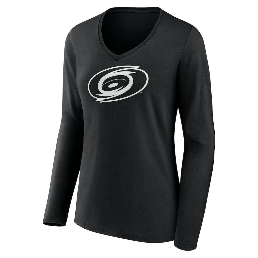Carolina Hurricanes Women's Personalized Name & Number Monochrome Long Sleeve V-Neck T-Shirt