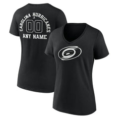 Carolina Hurricanes Women's Personalized Name & Number Monochrome V-Neck T-Shirt