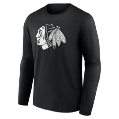 Chicago Blackhawks Personalized Name & Number Monochrome Long Sleeve T-Shirt