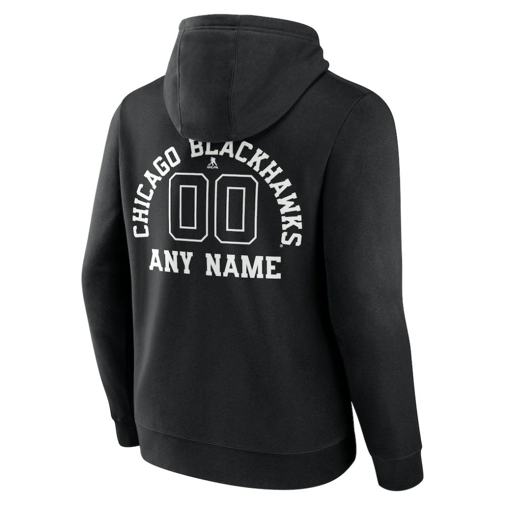 Chicago Blackhawks Personalized Name & Number Monochrome Pullover Hoodie
