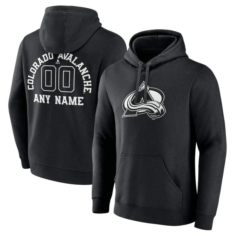 Colorado Avalanche Personalized Name & Number Monochrome Pullover Hoodie