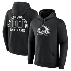 Colorado Avalanche Personalized Name & Number Monochrome Pullover Hoodie