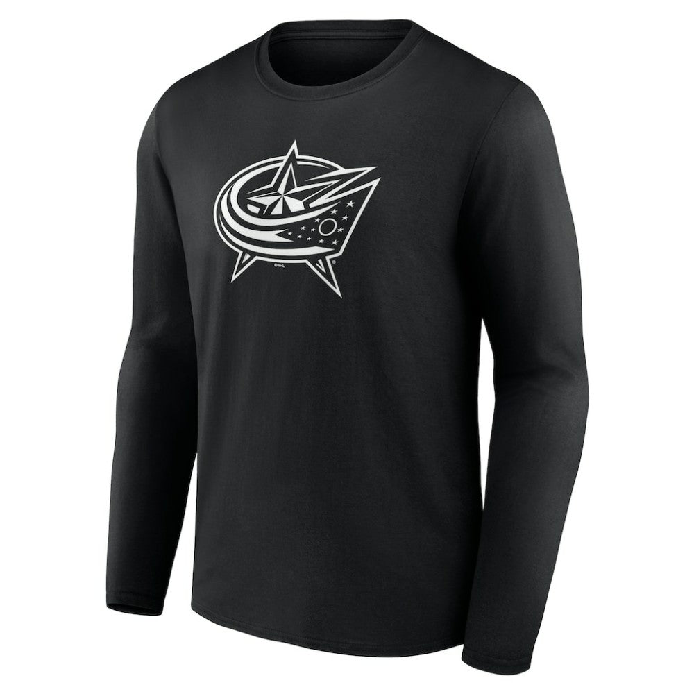 Columbus Blue Jackets Personalized Name & Number Monochrome Long Sleeve T-Shirt