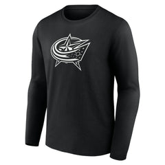 Columbus Blue Jackets Personalized Name & Number Monochrome Long Sleeve T-Shirt
