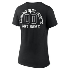 Columbus Blue Jackets Women's Personalized Name & Number Monochrome V-Neck T-Shirt