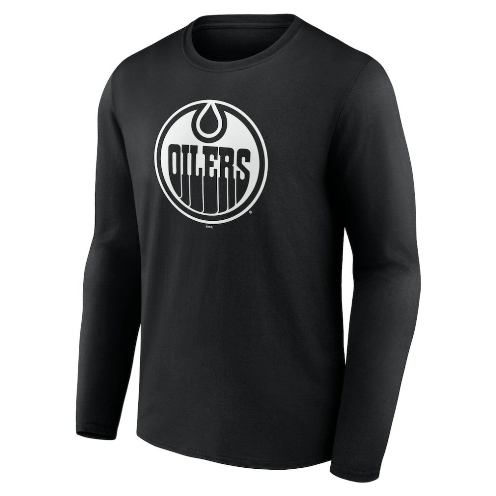 Edmonton Oilers Personalized Name & Number Monochrome Long Sleeve T-Shirt