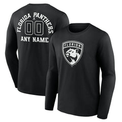 Florida Panthers Personalized Name & Number Monochrome Long Sleeve T-Shirt