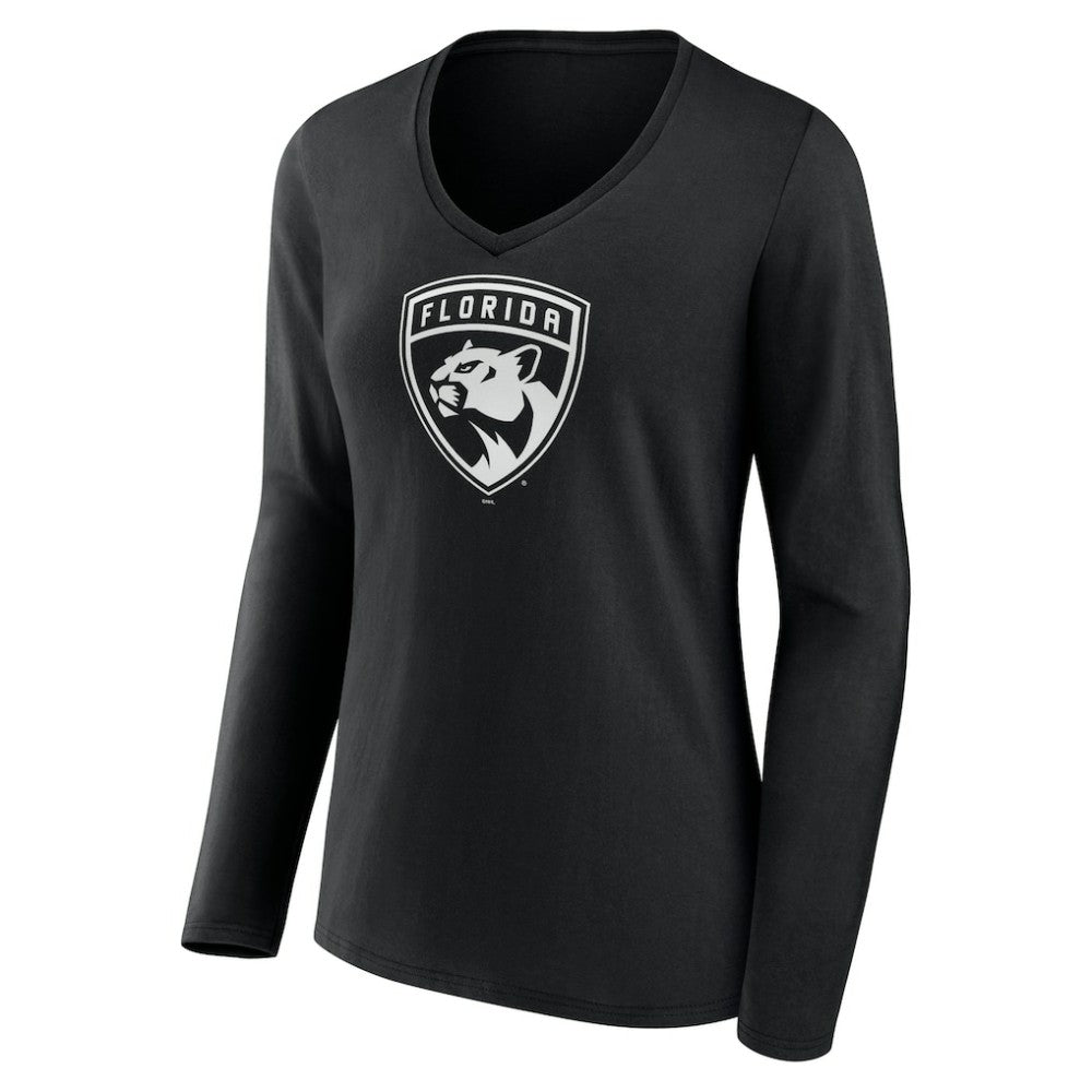 Florida Panthers Women's Personalized Name & Number Monochrome Long Sleeve V-Neck T-Shirt