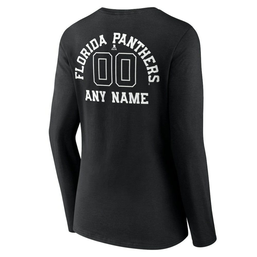 Florida Panthers Women's Personalized Name & Number Monochrome Long Sleeve V-Neck T-Shirt
