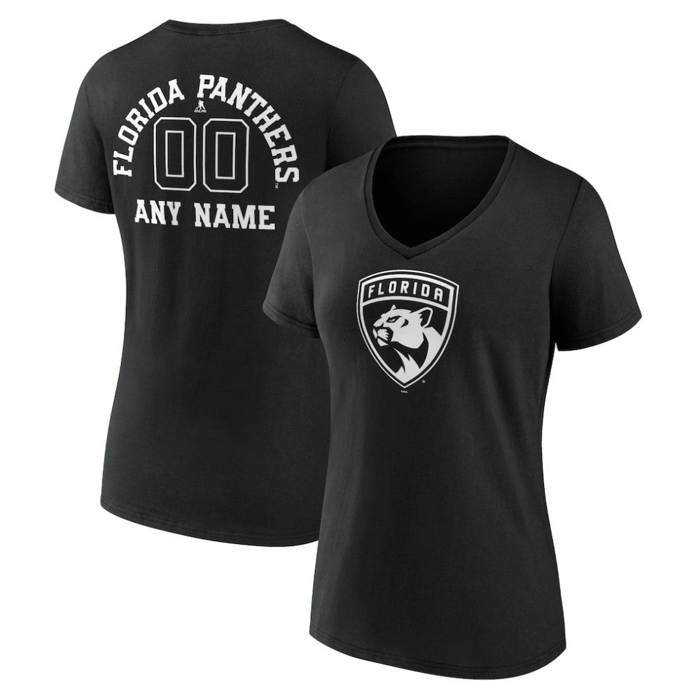 Florida Panthers Women's Personalized Name & Number Monochrome V-Neck T-Shirt