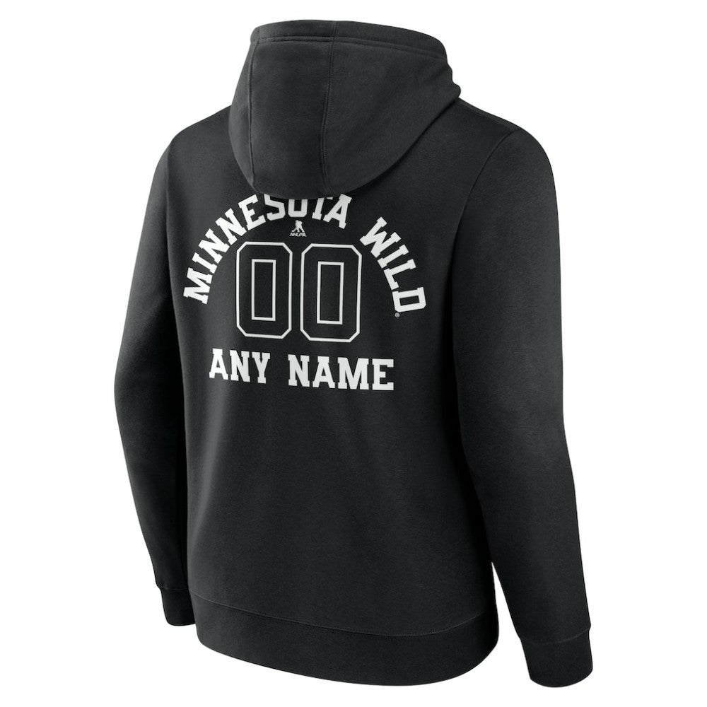 Minnesota Wild Personalized Name & Number Monochrome Pullover Hoodie