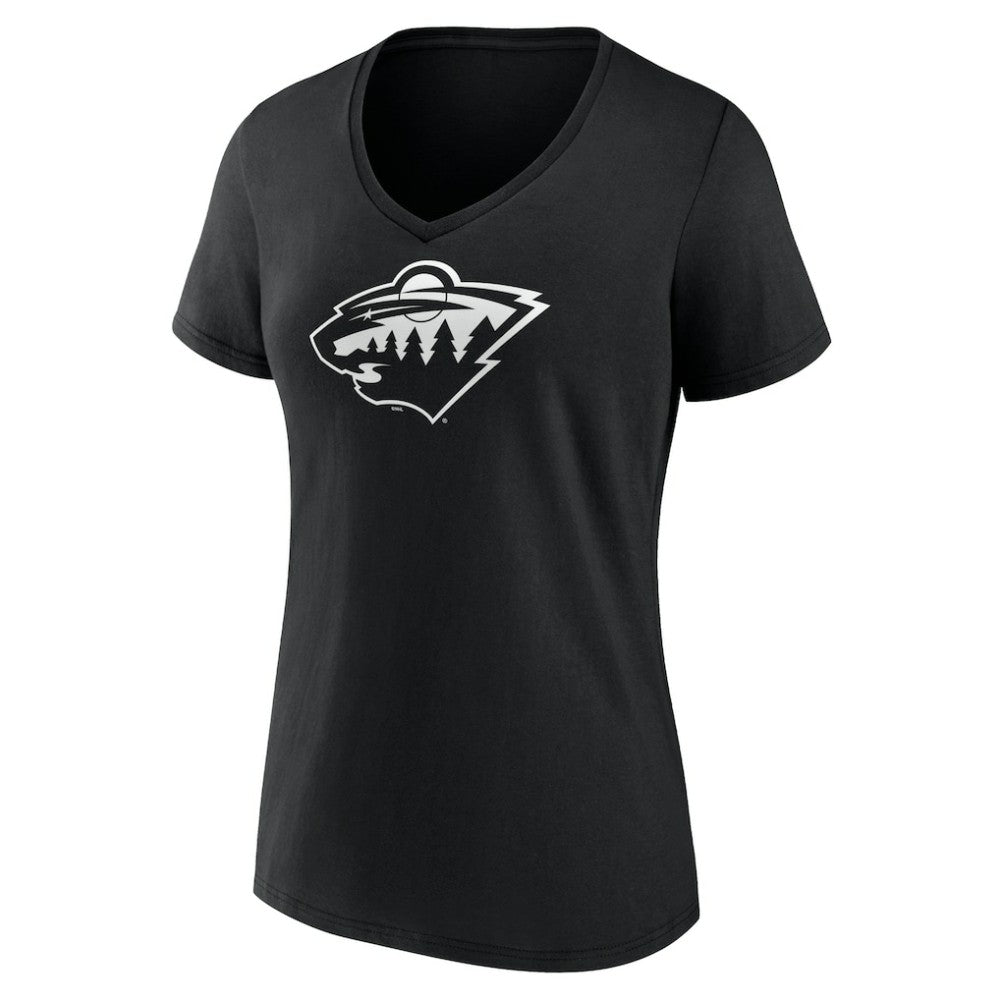 Minnesota Wild Women's Personalized Name & Number Monochrome V-Neck T-Shirt