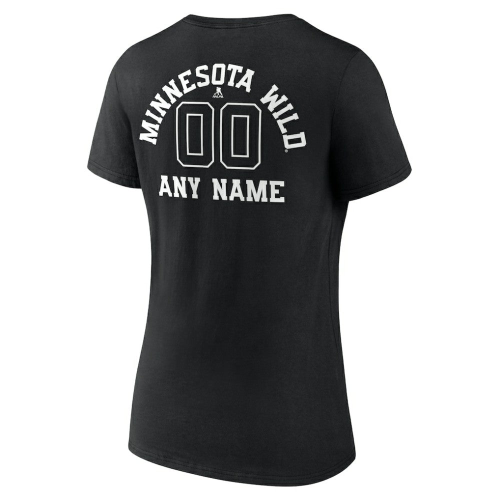 Minnesota Wild Women's Personalized Name & Number Monochrome V-Neck T-Shirt