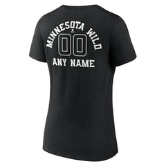Minnesota Wild Women's Personalized Name & Number Monochrome V-Neck T-Shirt
