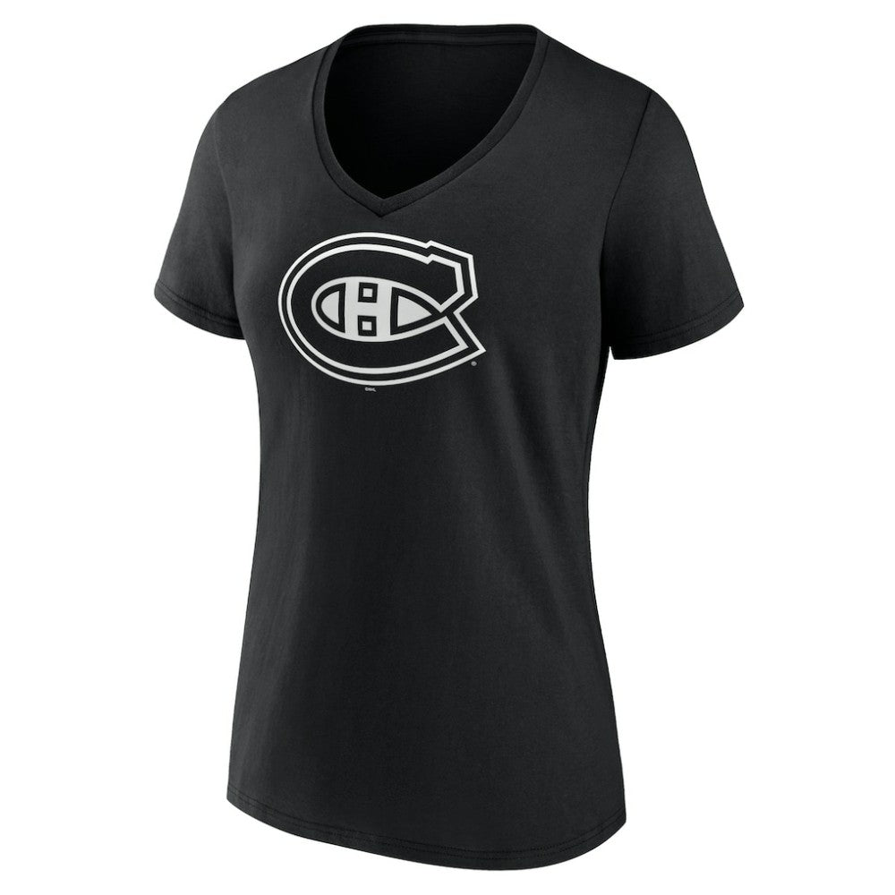 Montreal Canadiens Women's Personalized Name & Number Monochrome V-Neck T-Shirt
