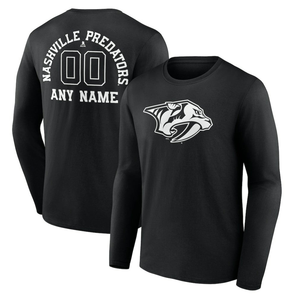 Nashville Predators Personalized Name & Number Monochrome Long Sleeve T-Shirt