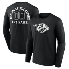 Nashville Predators Personalized Name & Number Monochrome Long Sleeve T-Shirt
