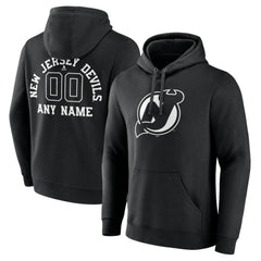 New Jersey Devils Personalized Name & Number Monochrome Pullover Hoodie