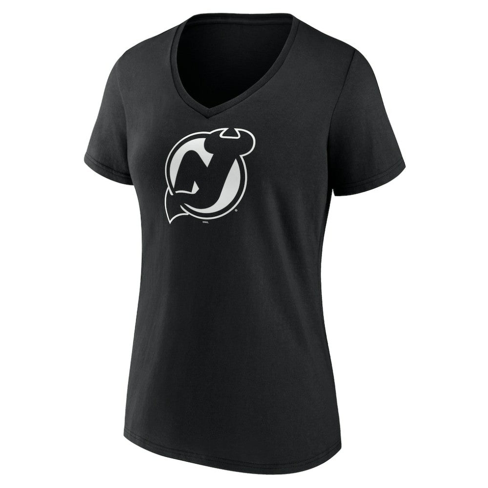 New Jersey Devils Women's Personalized Name & Number Monochrome V-Neck T-Shirt