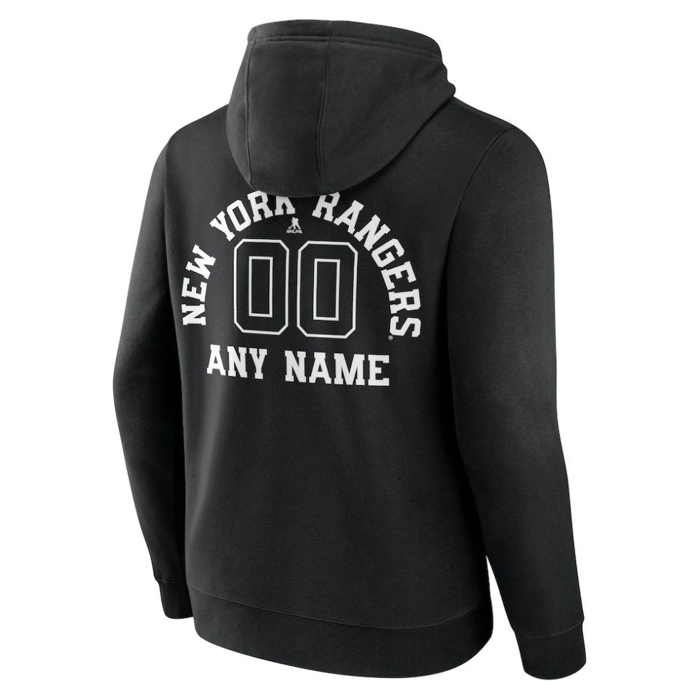 New York Rangers Personalized Name & Number Monochrome Pullover Hoodie
