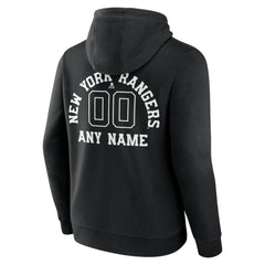 New York Rangers Personalized Name & Number Monochrome Pullover Hoodie