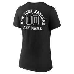 New York Rangers Women's Personalized Name & Number Monochrome V-Neck T-Shirt