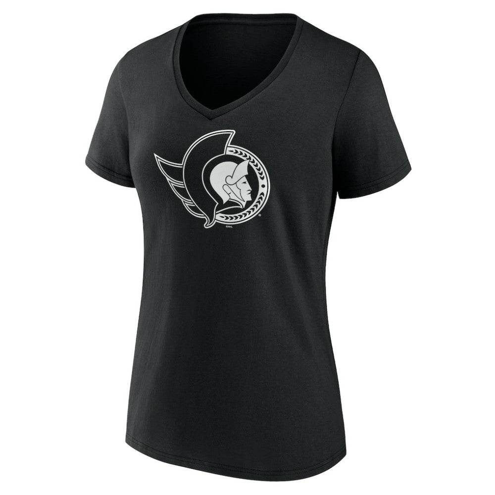 Ottawa Senators Women's Personalized Name & Number Monochrome V-Neck T-Shirt