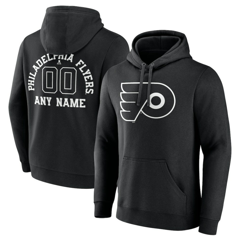 Philadelphia Flyers Personalized Name & Number Monochrome Pullover Hoodie